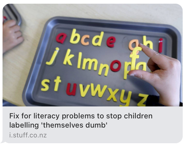 Fix for literacy problems to stop children labelling 'themselves dumb'