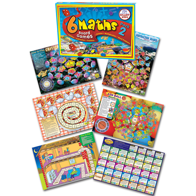 6 Maths Board Games Pack 2